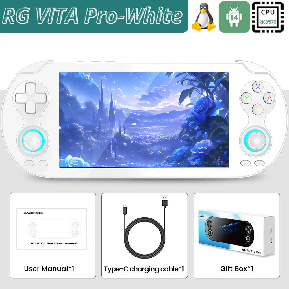 ANBERNIC RG VITA / RG VITA Pro Handheld Game Console 5000Mah Android Video Gaming Player Supports Bluetooth Gift