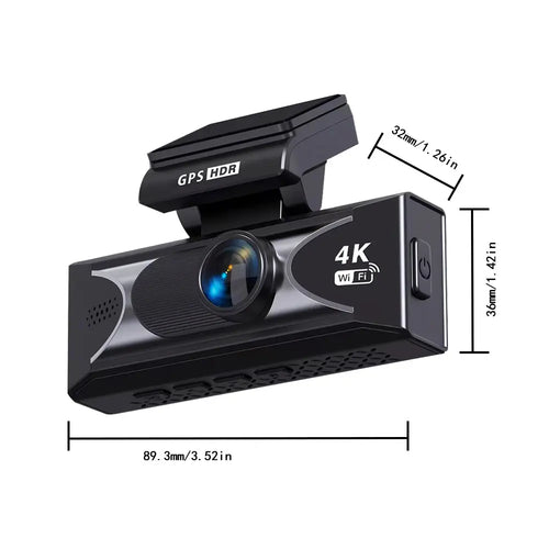 4K UHD + 2.5K Dual Dash Cam Front & Rear with Wifi GPS, ADAS, G-Sensor, Night Vision, 24/7 Parking Mode, Ultra-Wide Angle, Compact Car Dashboard Camera for Night Driving/Accident Recording/All-Weather Security Front Rear Dashcam