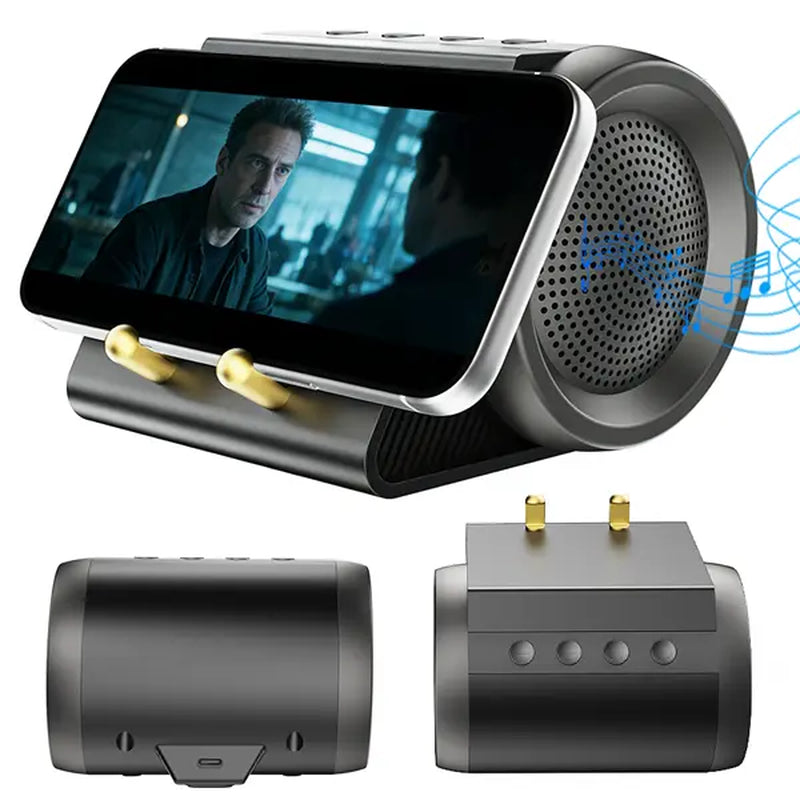 【Mother'S Day Gifts】Wireless Induction Speaker Stand for Phone, Portable Audio Amplifier, 2-In-1 Desktop Holder for Smartphone/Tablet, Resonance Sound Technology for Home Office Travel Shower, Gadget Gifts