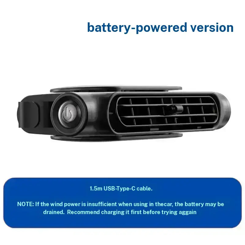 JOYTUTUS Car Seat Fan USB Plug in Dual Turbo High Wind Power Car Interior Rear Pillow Car Fan with Independent Switch & Adjustable Air Outlet for Personalized Comfort