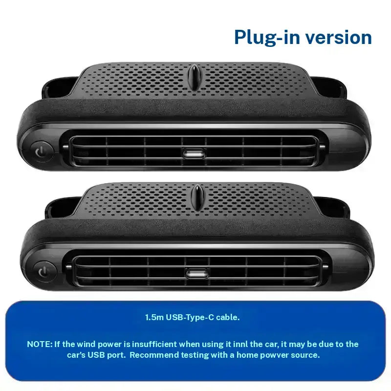 JOYTUTUS Car Seat Fan USB Plug in Dual Turbo High Wind Power Car Interior Rear Pillow Car Fan with Independent Switch & Adjustable Air Outlet for Personalized Comfort