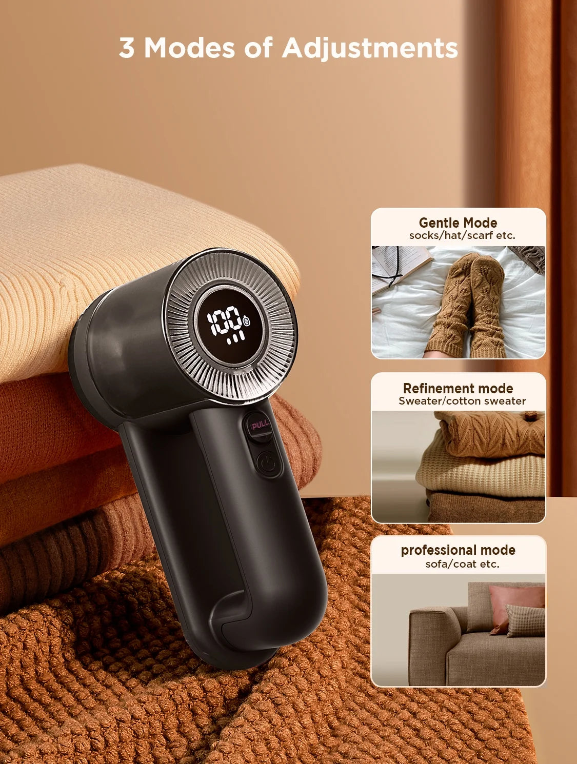 Rechargeable Fabric Shaver, 2 in 1 Electric Lint Remover with Lint Brush, Fuzz Lint Shaver, Sweater Shaver to Remove Pilling, Fabric Defuzzer for Clothes, Furniture (Black)