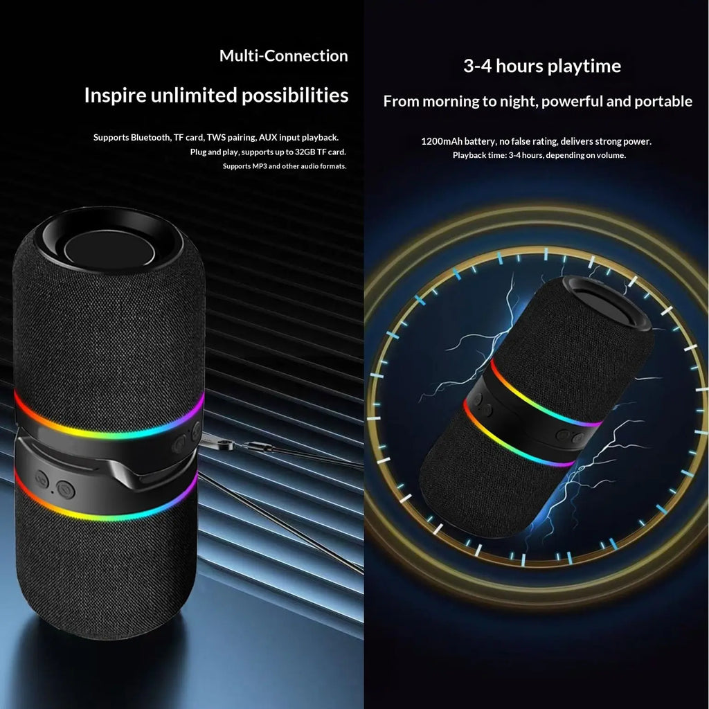 2-IN-1 Wireless Speaker Bluetooth, Multifunctional Wireless Speaker, Twist and Split to 2 Speaker, FM Radio, Magnetic Audio System, for Home/Outdoor/Beach/Party, [Stromberg] [TWIN-2] Stereo Audio