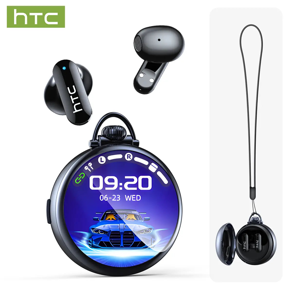 HTC NE71 Wireless Earbuds Bluetooth 6.0 Earphones Touchscreen Earbuds, Suitable for Office, Sports, Study and Audio Calls, Waterproof Headsets, Long Battery Life Built-In Microphones Bluetooth Headphones