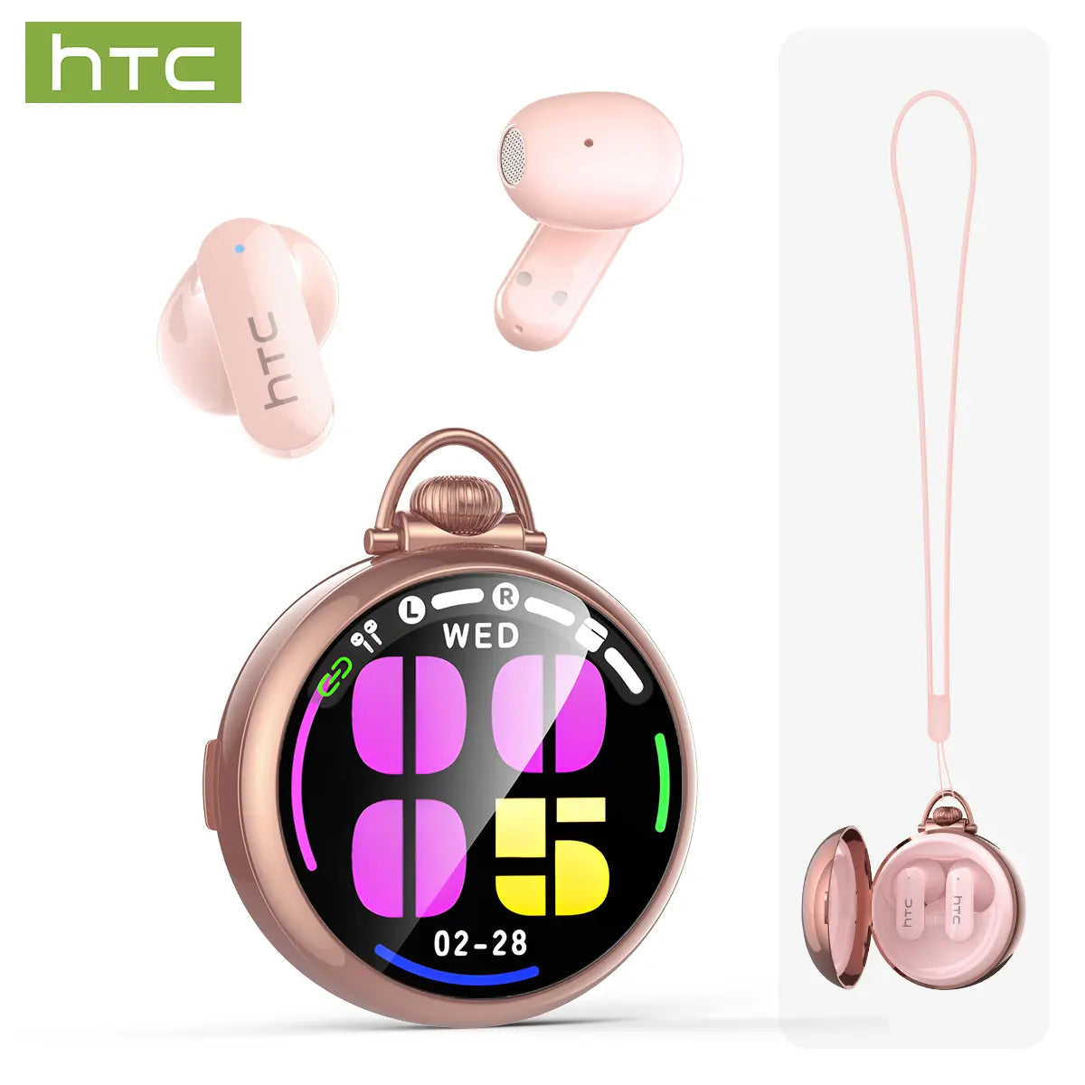 HTC NE71 Wireless Earbuds Bluetooth 6.0 Earphones Touchscreen Earbuds, Suitable for Office, Sports, Study and Audio Calls, Waterproof Headsets, Long Battery Life Built-In Microphones Bluetooth Headphones