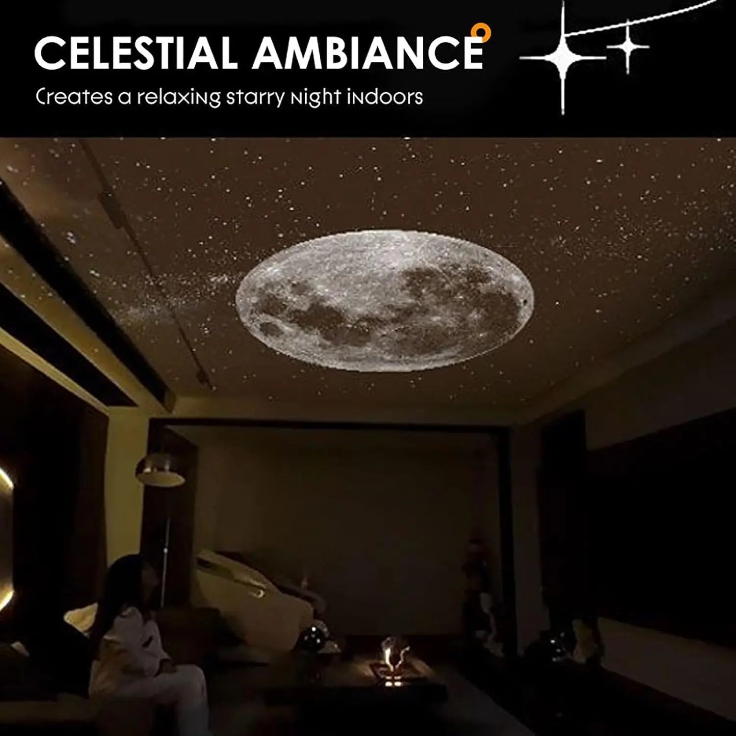 2-In-1 Galaxy Projector & Night Light, 360° Adjustable LED Space Galaxy Lamp, Milky Way Mood Lighting, HD Image Star Projectors for Bedroom Hallway Ceiling Decor