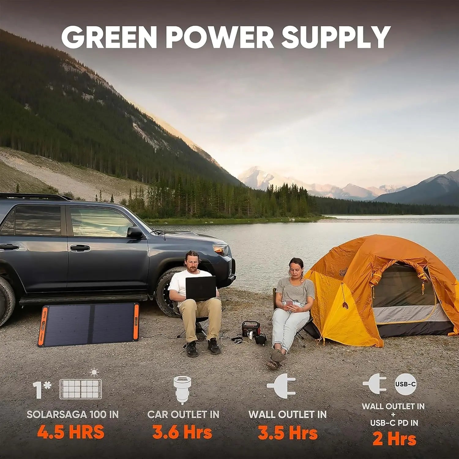 Jackery Solar Generator 300, 290Wh Portable Power Station with 1Xsolar Panel Solarsaga 100W, 300W Pure Sine Wave AC (110V) for RV Camping & Emergency Power