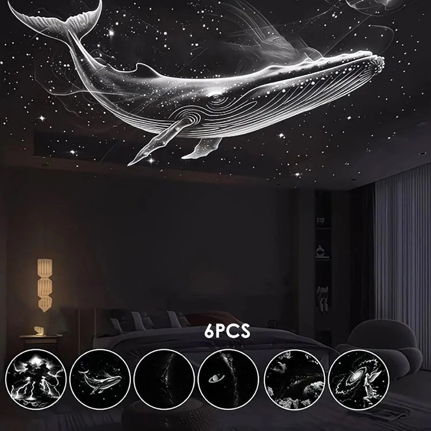 2-In-1 Galaxy Projector & Night Light, 360° Adjustable LED Space Galaxy Lamp, Milky Way Mood Lighting, HD Image Star Projectors for Bedroom Hallway Ceiling Decor