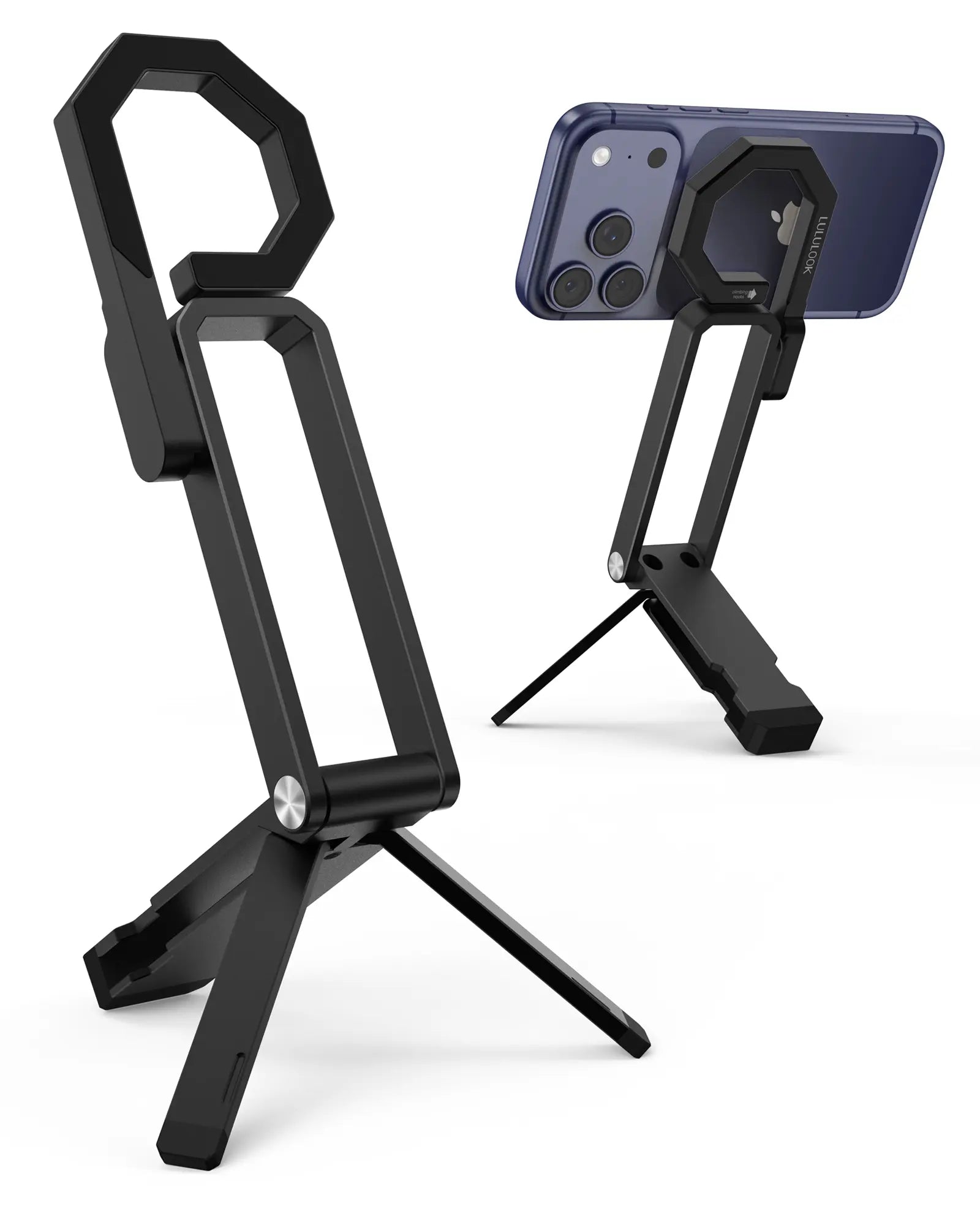 LULULOOK Rugged Magnetic Phone Tripod Stand for Iphone/Pixel 10 - Portable Strong Magnetic Phone Holder for Magsafe - Tripod Mount for Iphone 13/14/15/16/17 Pro Max & Air Black, Universal Compatibility, Stable & Portable, Versatile Usage