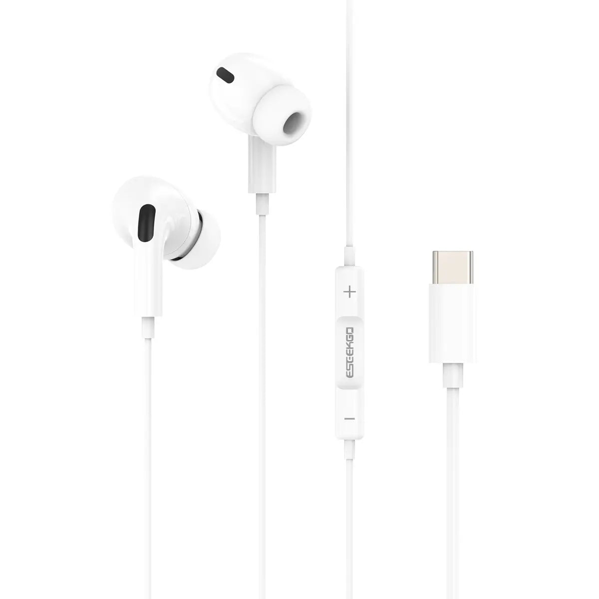 Type C Wired Earphones, USB C in Ear Wired Earplugs for Iphone 17 16 15 Galaxy S25 S24 S23 Pixel 11 10 9, Wired Earbuds with Built-In Microphone & Volume Control, Plug & Play Headphones