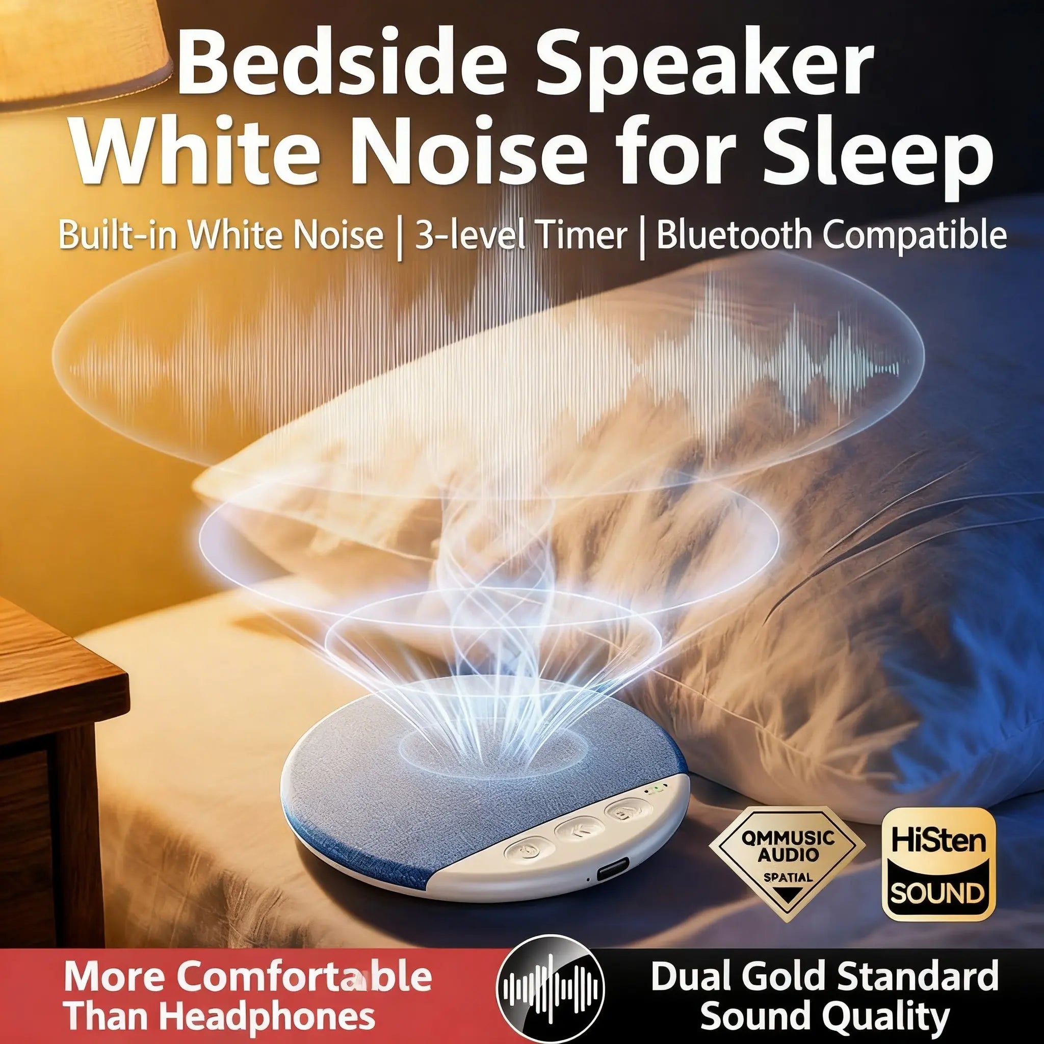S1 Ultra-Thin Pillow Speaker Supports 6.0 and 3D White Noise Say Goodbye to Painful Earbuds—Choose Our Ultra-Thin Pillow Speaker Built-In Sleep Sounds with Soft, Immersive Soundstage Compatible with Android and Ios Companion Bluetooth Alexa Smart Deep