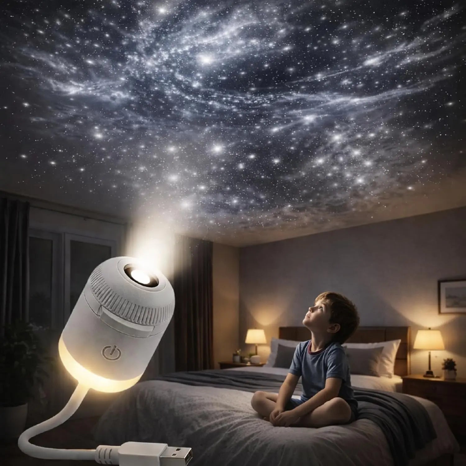 2-In-1 Galaxy Projector Night Light, Galaxy Star Projector Starry Projector Light, Galaxy Dual-Mode Night Light, Galaxy Projector USB