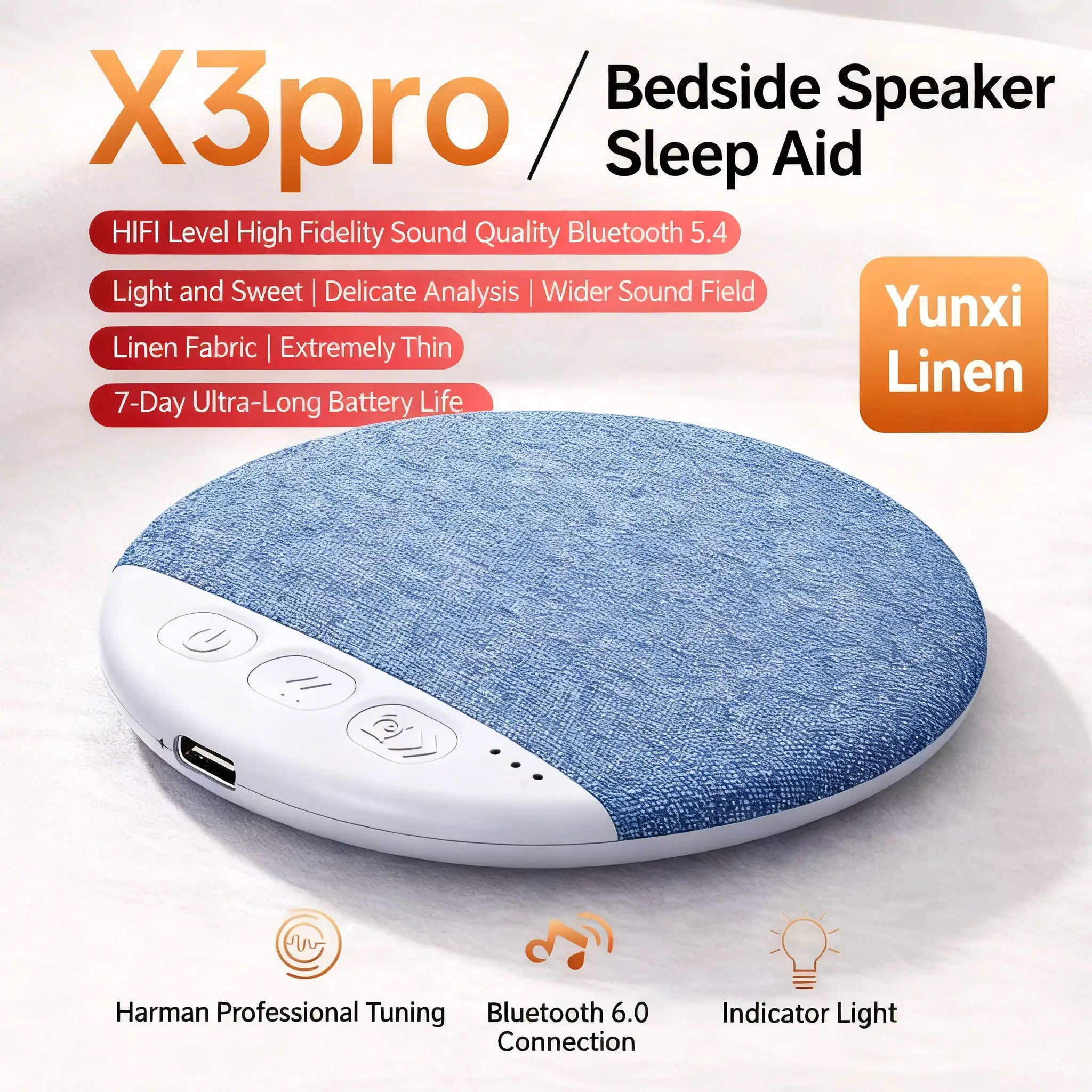S1 Ultra-Thin Pillow Speaker Supports 6.0 and 3D White Noise Say Goodbye to Painful Earbuds—Choose Our Ultra-Thin Pillow Speaker Built-In Sleep Sounds with Soft, Immersive Soundstage Compatible with Android and Ios Companion Bluetooth Alexa Smart Deep