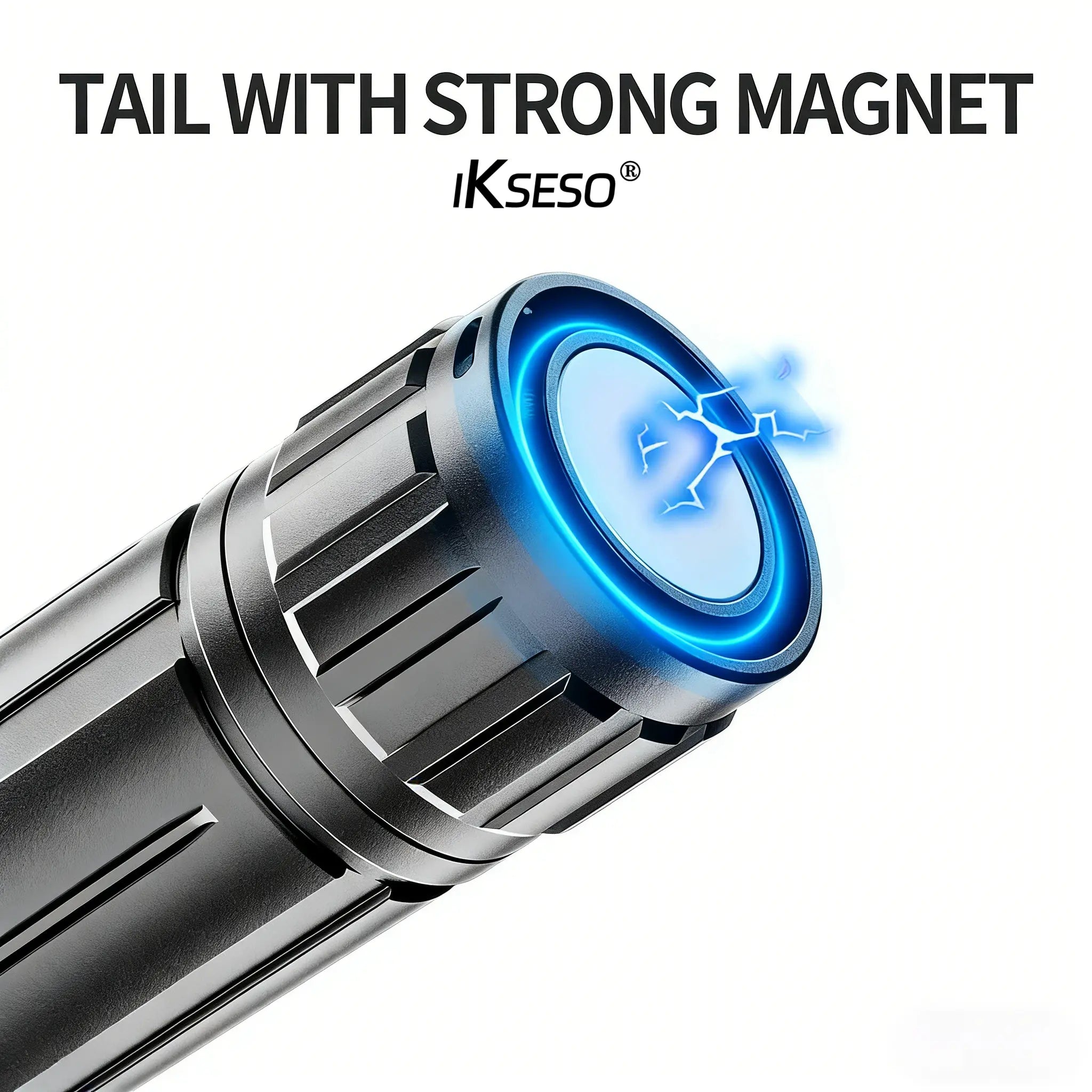 IKSESO Super Bright Flashlight Dual Switch Side COB Light Bottom Magnetic Home Version 3000 Mah