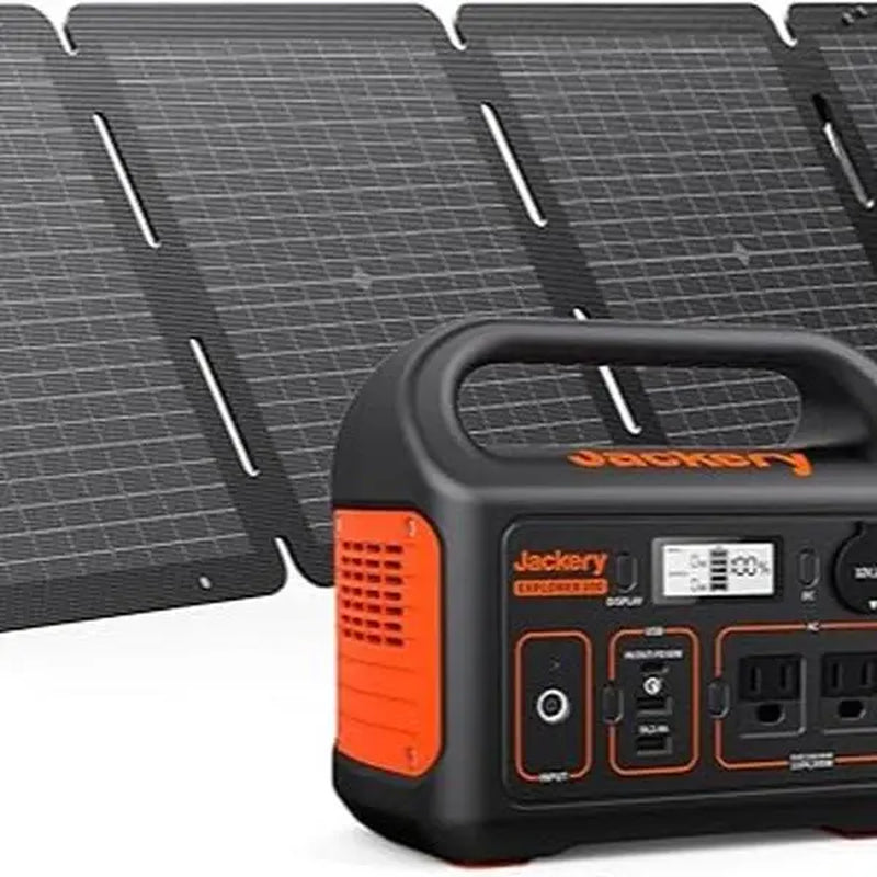 Jackery Solar Generator 300, 290Wh Portable Power Station with 1Xsolar Panel Solarsaga 100W, 300W Pure Sine Wave AC (110V) for RV Camping & Emergency Power
