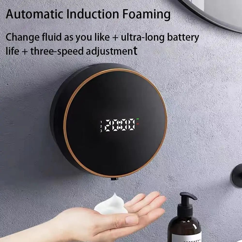 Wall Mounted Automatic Soap Dispenser, 1 Count Rechargeable Touchless Auto Foaming Soap Dispenser, Electric Smart Soap Dispenser for Bathroom Kitchen