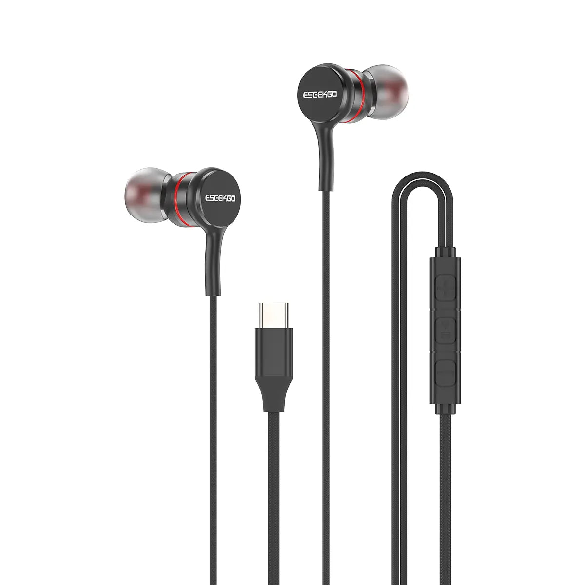 Type C Wired Earphones, USB C in Ear Wired Earplugs for Iphone 17 16 15 Galaxy S25 S24 S23 Pixel 11 10 9, Wired Earbuds with Built-In Microphone & Volume Control, Plug & Play Headphones