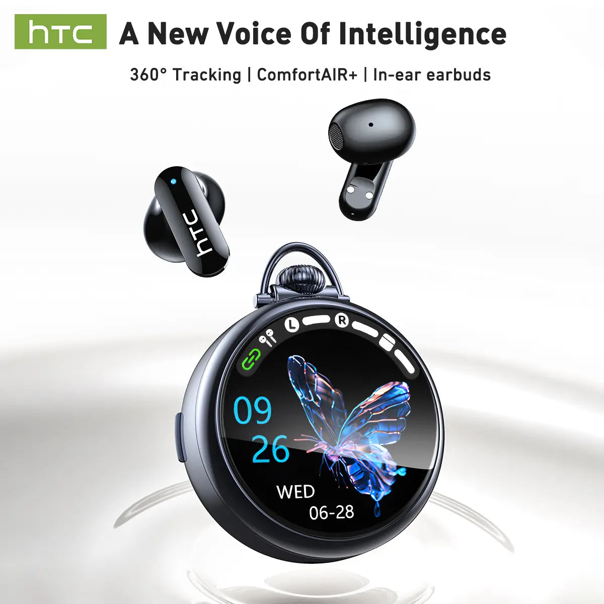 HTC NE71 Wireless Earbuds Bluetooth 6.0 Earphones Touchscreen Earbuds, Suitable for Office, Sports, Study and Audio Calls, Waterproof Headsets, Long Battery Life Built-In Microphones Bluetooth Headphones