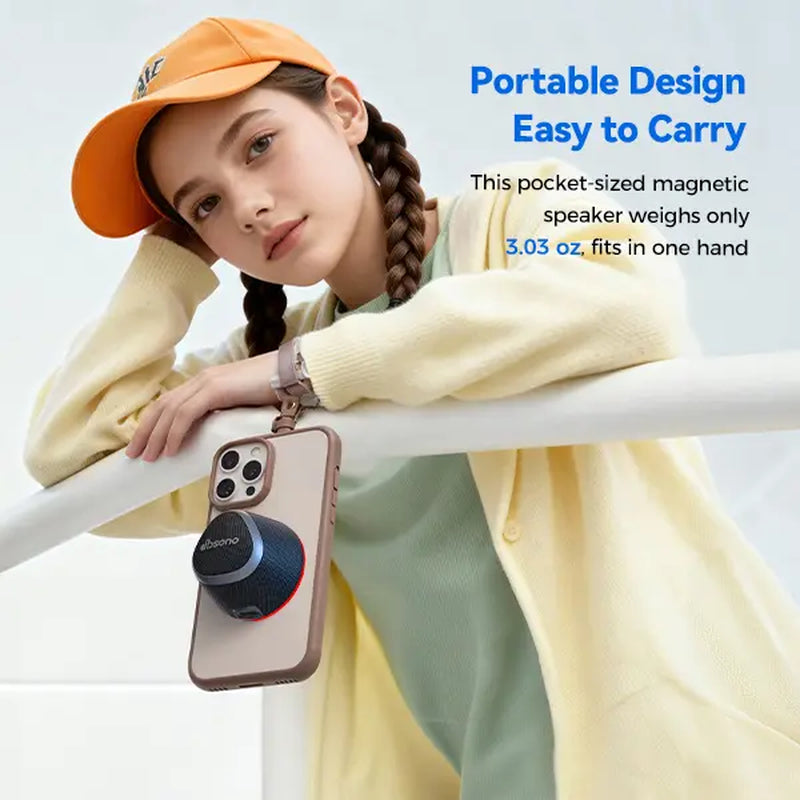 Portable Speaker Phone Stand Gifts: Valentines Gifts for Her Him Adults Teens, 2 in 1 Magnetic Bluetooth Speakers, Loud Sound IPX5 Waterproof, 9 Light Modes, TWS, Home/Office/Travel Essentials-Black