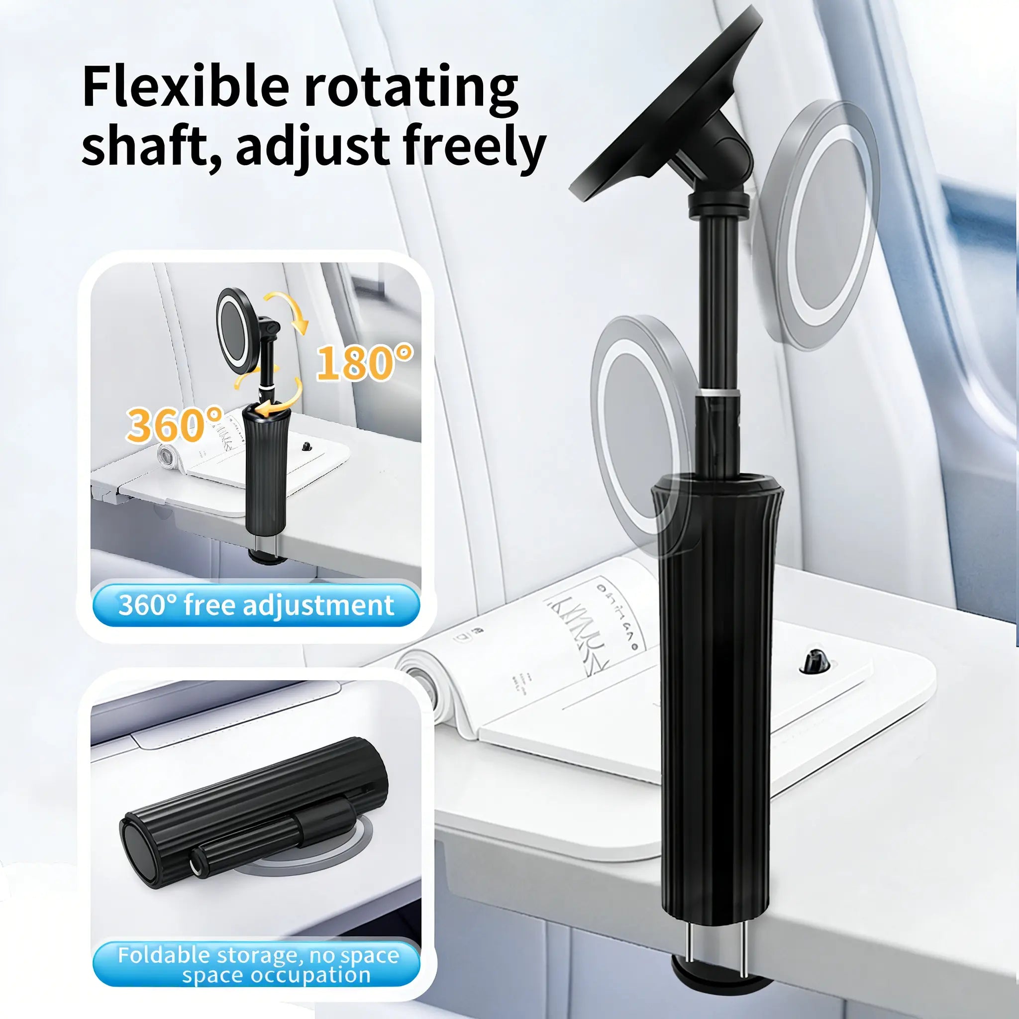 This 360° Rotatable Magnetic Phone Stand for Desktop Is Compatible with Magsafe. It Features an Adjustable Length and Is Suitable for Iphone 16 Pro Max, 15 Pro Max, 14 Plus, 13 Mini, as Well as 4-7 Inch Phones.