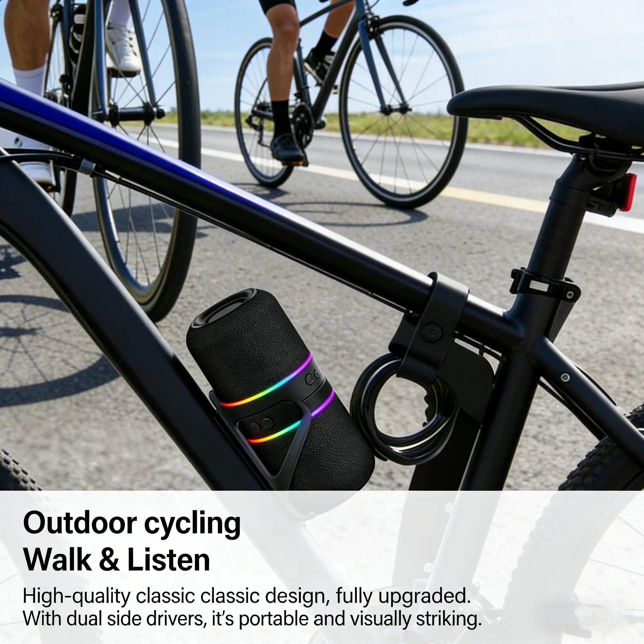 2-IN-1 Wireless Speaker Bluetooth, Multifunctional Wireless Speaker, Twist and Split to 2 Speaker, FM Radio, Magnetic Audio System, for Home/Outdoor/Beach/Party, [Stromberg] [TWIN-2] Stereo Audio