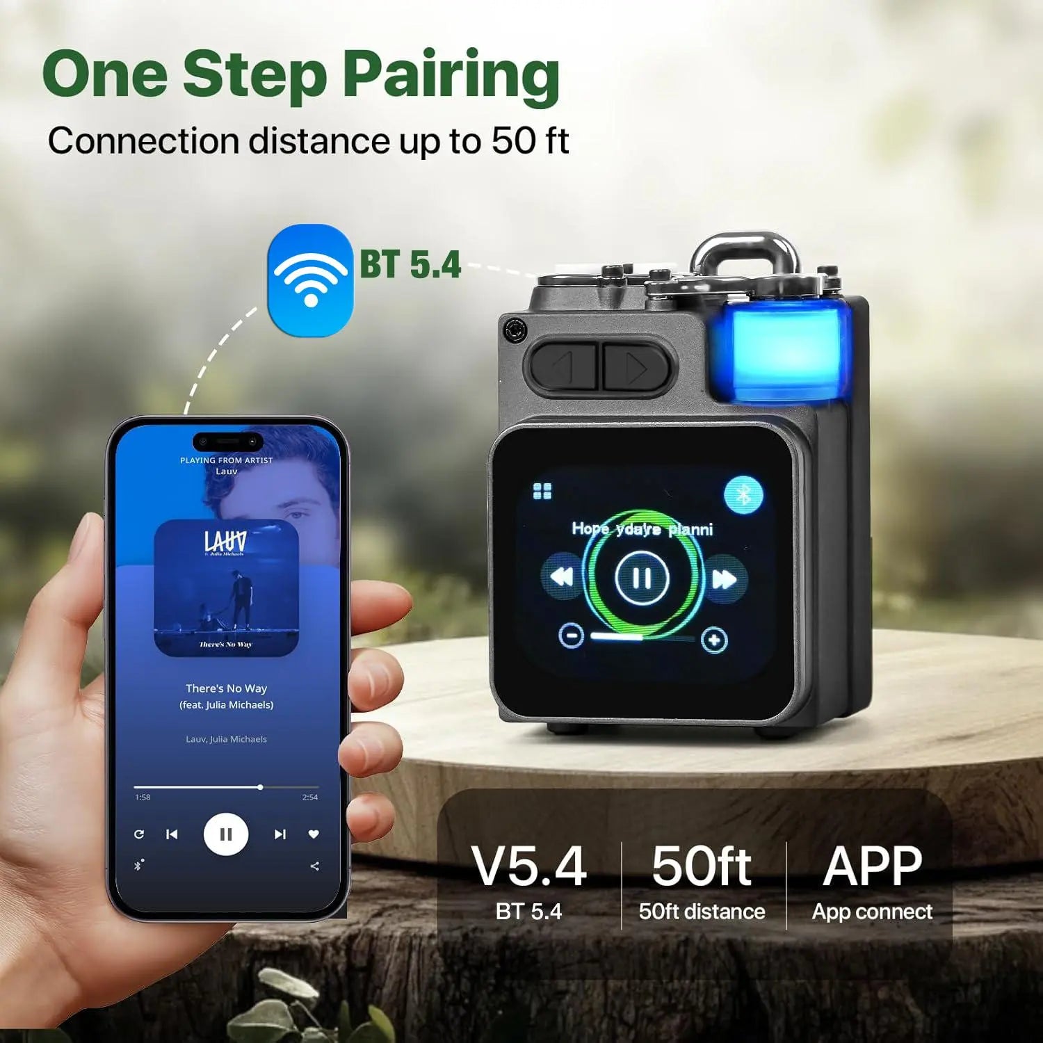 Portable Small Speaker, USB Rechargeable Wireless Mini Speaker with Touch Screen, Multifunctional Wireless Mini Speaker for Outdoor Travel, Home Showering, Audio