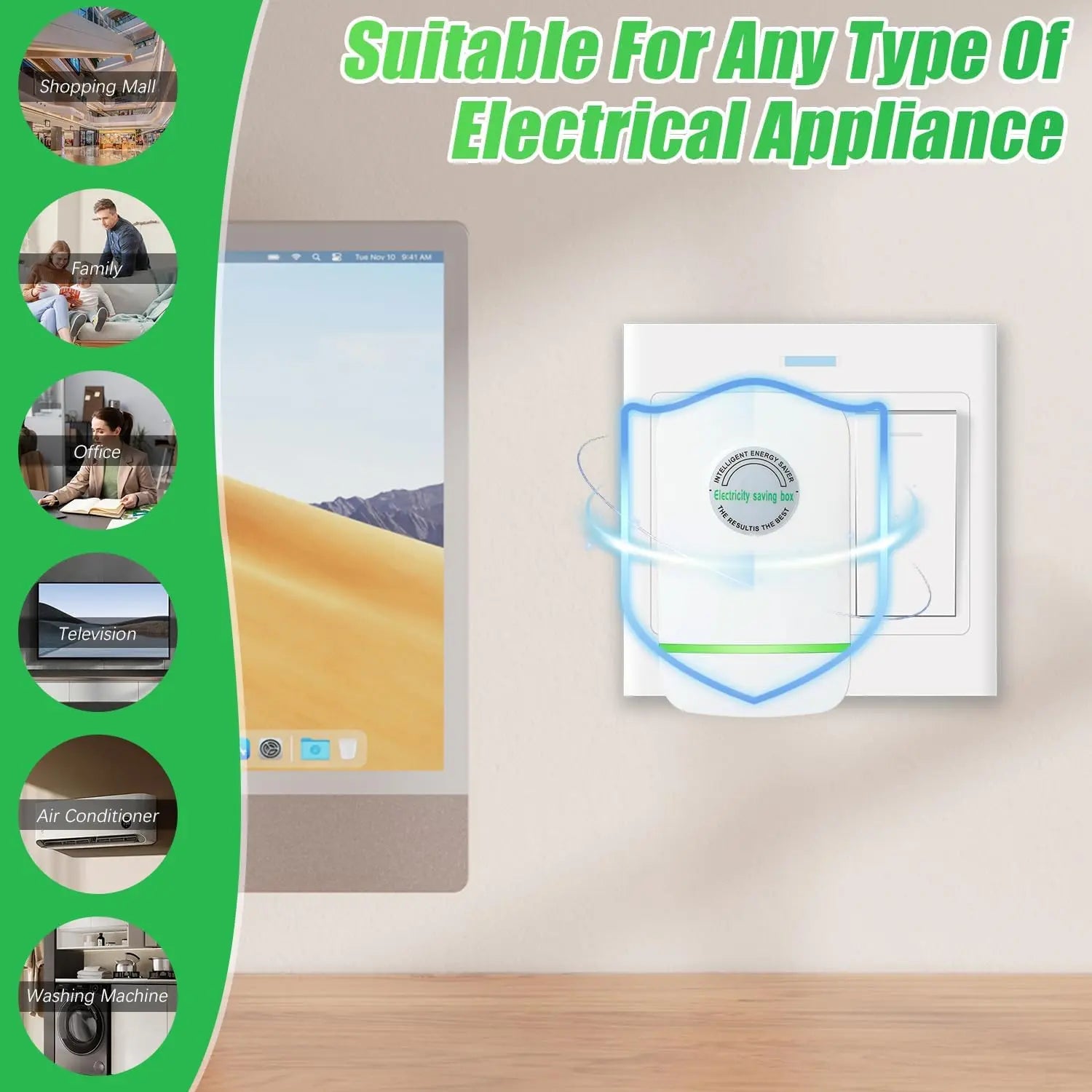 Plug-In Power Box – 2026 Design, US Plug, Wide Voltage Input 90–250V